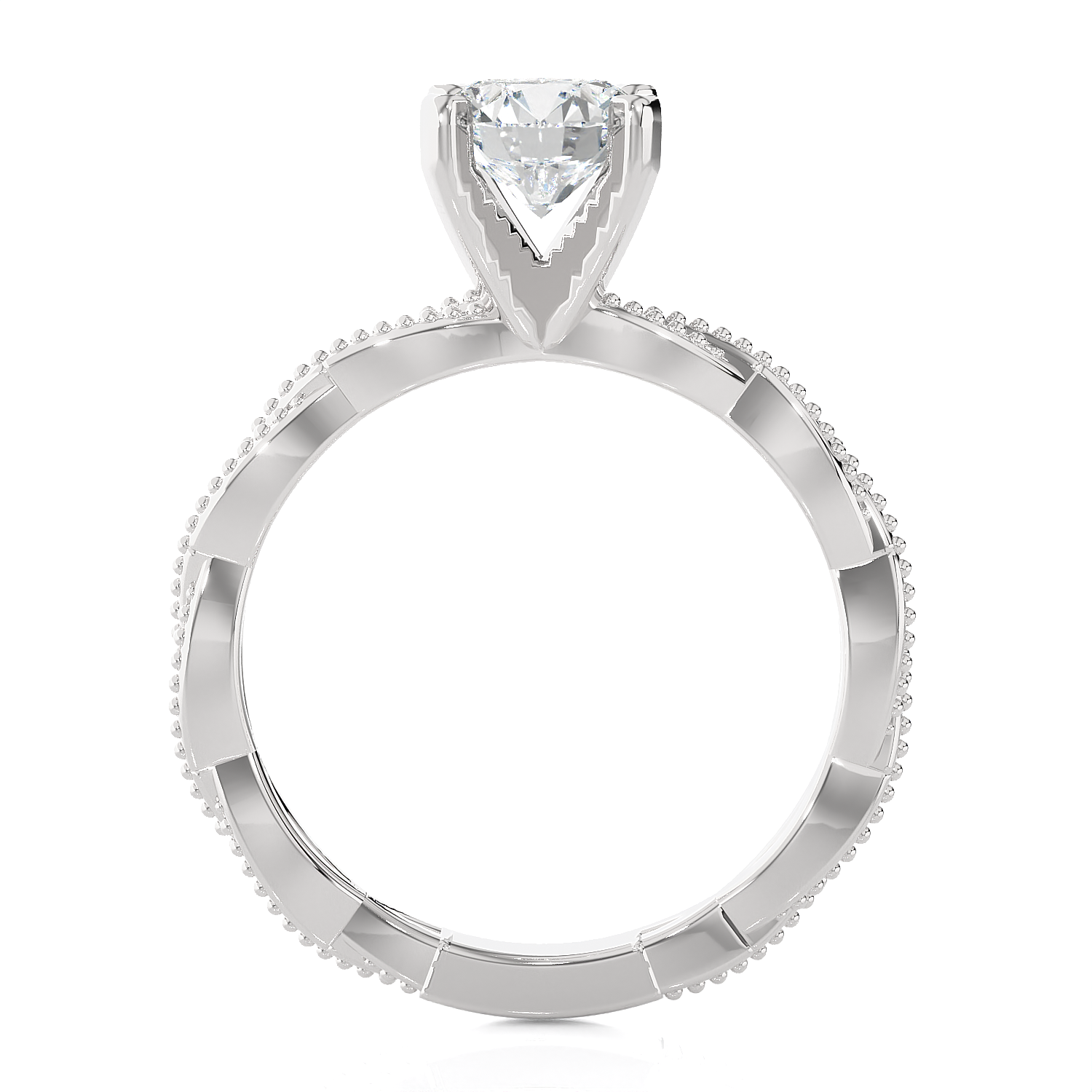 Round Lab Grown Diamond Solitaire Engagement Ring