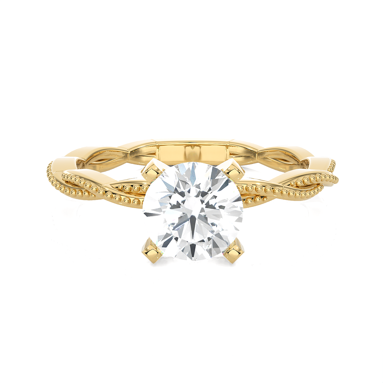 Round Lab Grown Diamond Solitaire Engagement Ring