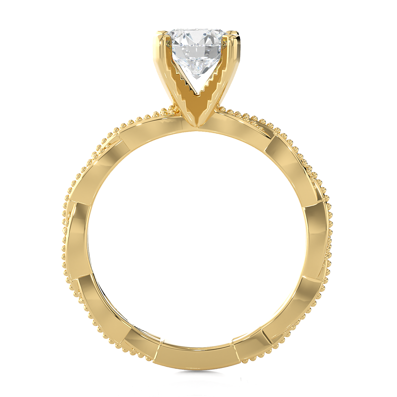 Round Lab Grown Diamond Solitaire Engagement Ring