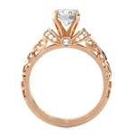 Round Lab Grown Diamond Side Stone Engagement Ring