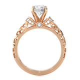 Round Lab Grown Diamond Side Stone Engagement Ring