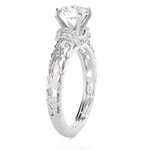 Round Lab Grown Diamond Side Stone Engagement Ring