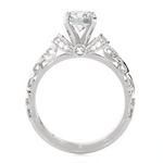 Round Lab Grown Diamond Side Stone Engagement Ring