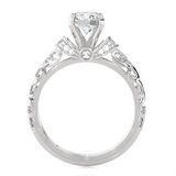 Round Lab Grown Diamond Side Stone Engagement Ring