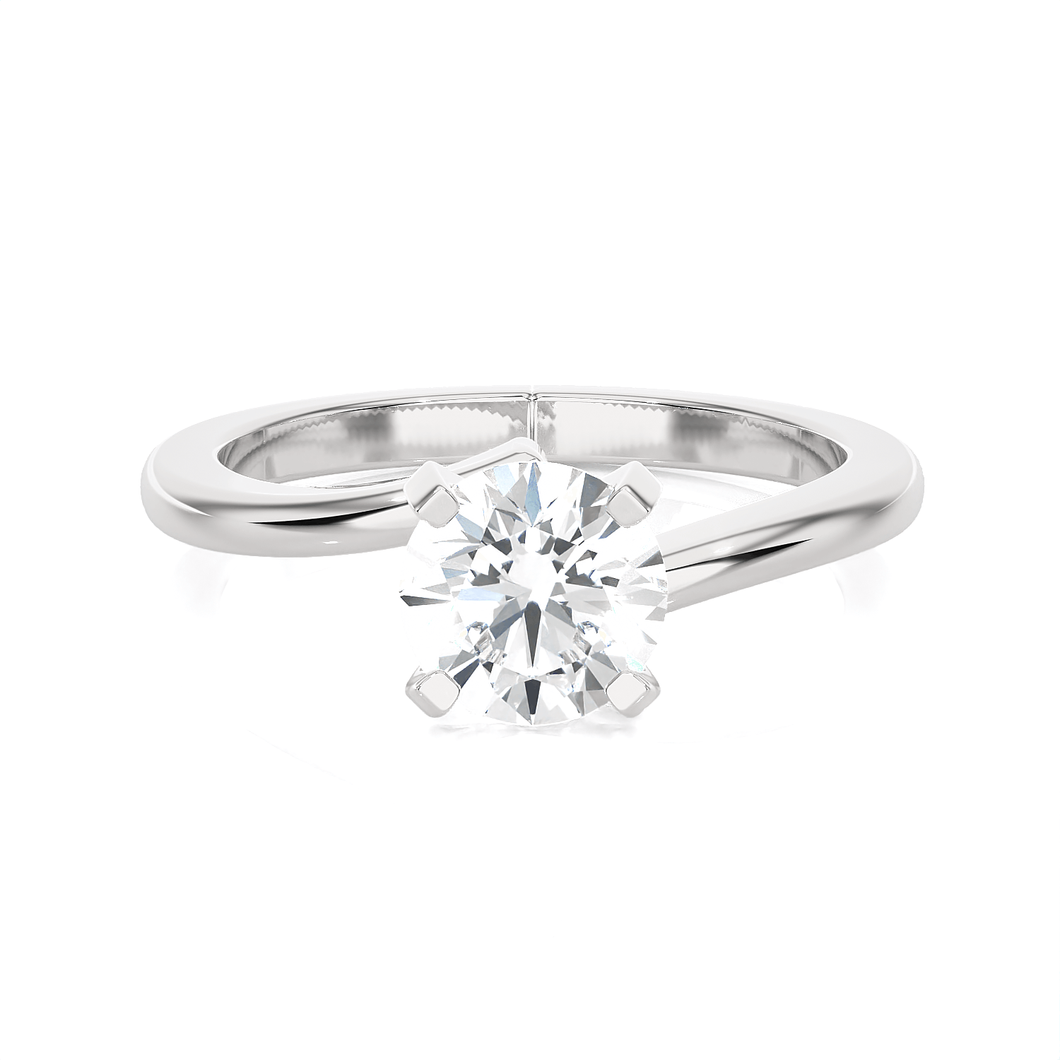 Round Lab Grown Diamond Solitaire Engagement Ring