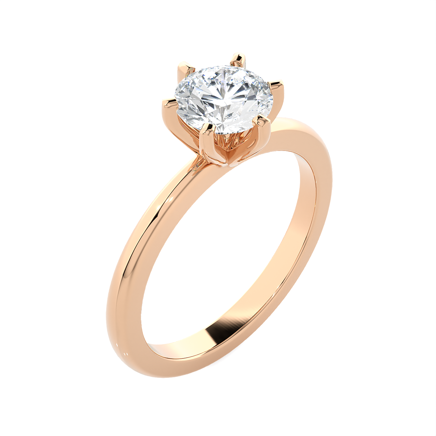 Round Lab Grown Diamond Solitaire Engagement Ring