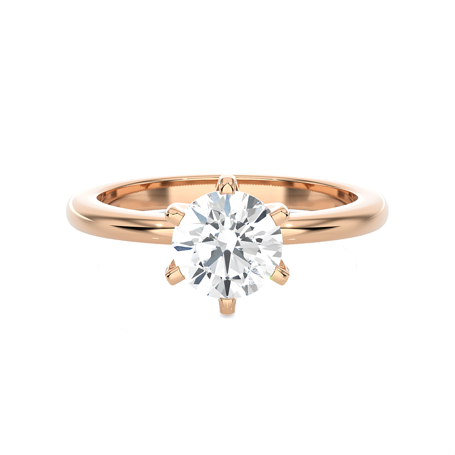 Round Lab Grown Diamond Solitaire Engagement Ring