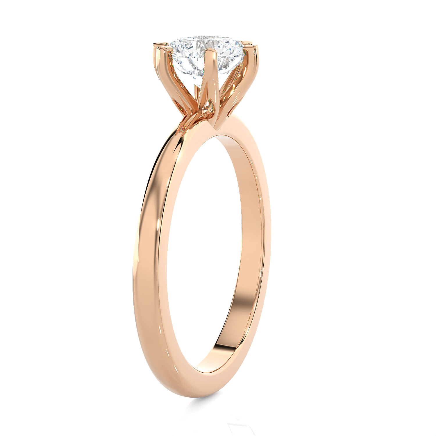 Round Lab Grown Diamond Solitaire Engagement Ring