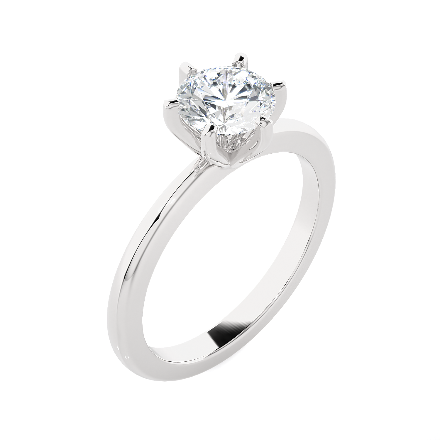 Round Lab Grown Diamond Solitaire Engagement Ring