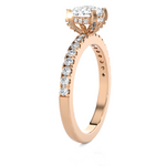 Round Lab Grown Diamond Side Stone Engagement Ring