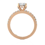 Round Lab Grown Diamond Side Stone Engagement Ring