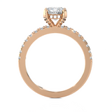 Round Lab Grown Diamond Side Stone Engagement Ring