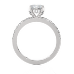 Round Lab Grown Diamond Side Stone Engagement Ring