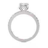 Round Lab Grown Diamond Side Stone Engagement Ring