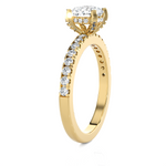 Round Lab Grown Diamond Side Stone Engagement Ring