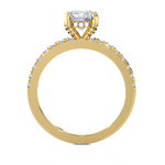 Round Lab Grown Diamond Side Stone Engagement Ring