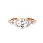 Round Lab Grown Diamond Side Stone Engagement Ring