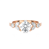 Round Lab Grown Diamond Side Stone Engagement Ring
