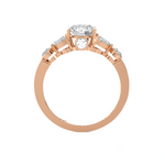 Round Lab Grown Diamond Side Stone Engagement Ring
