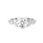Round Lab Grown Diamond Side Stone Engagement Ring