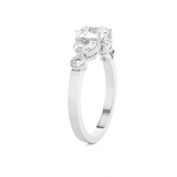 Round Lab Grown Diamond Side Stone Engagement Ring