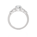 Round Lab Grown Diamond Side Stone Engagement Ring
