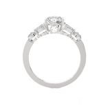 Round Lab Grown Diamond Side Stone Engagement Ring