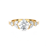 Round Lab Grown Diamond Side Stone Engagement Ring
