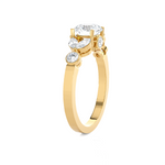 Round Lab Grown Diamond Side Stone Engagement Ring