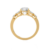 Round Lab Grown Diamond Side Stone Engagement Ring