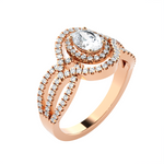 Oval Lab Grown Diamond Halo Engagement Ring