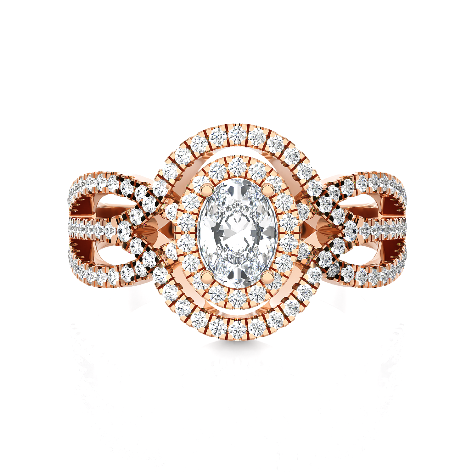 Oval Lab Grown Diamond Halo Engagement Ring