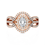 Oval Lab Grown Diamond Halo Engagement Ring