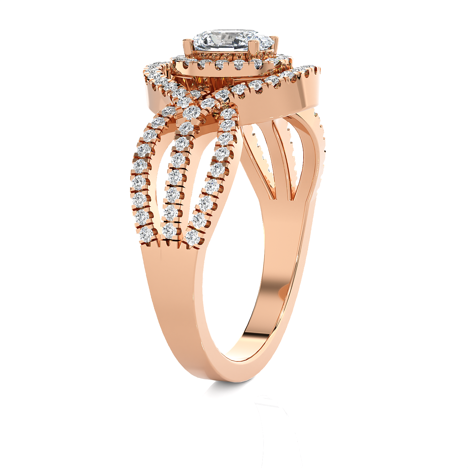Oval Lab Grown Diamond Halo Engagement Ring