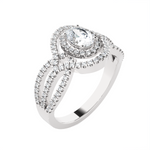 Oval Lab Grown Diamond Halo Engagement Ring