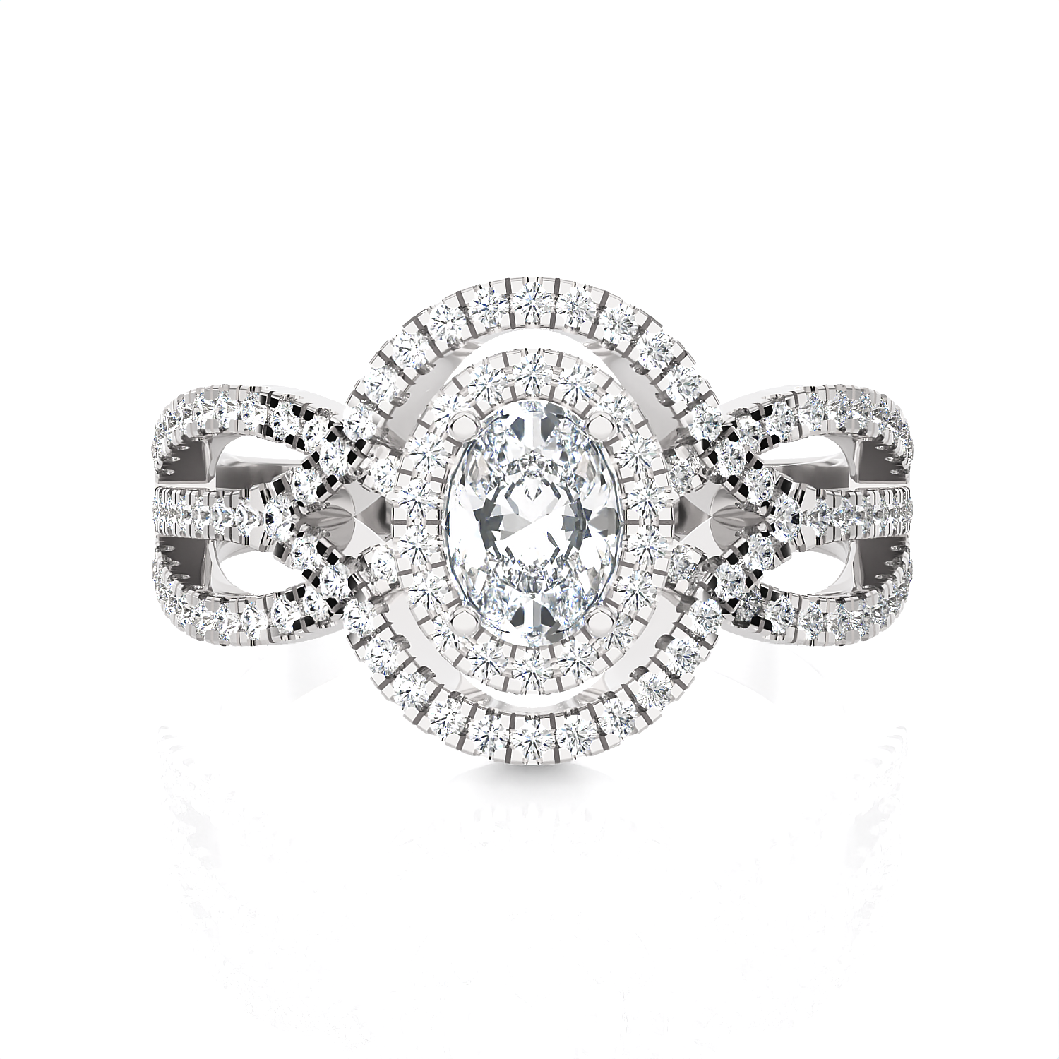 Oval Lab Grown Diamond Halo Engagement Ring
