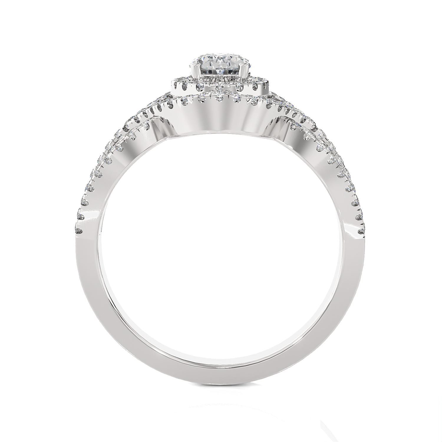 Oval Lab Grown Diamond Halo Engagement Ring