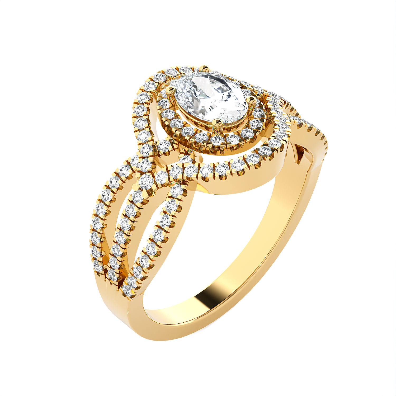 Oval Lab Grown Diamond Halo Engagement Ring