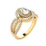 Oval Lab Grown Diamond Halo Engagement Ring