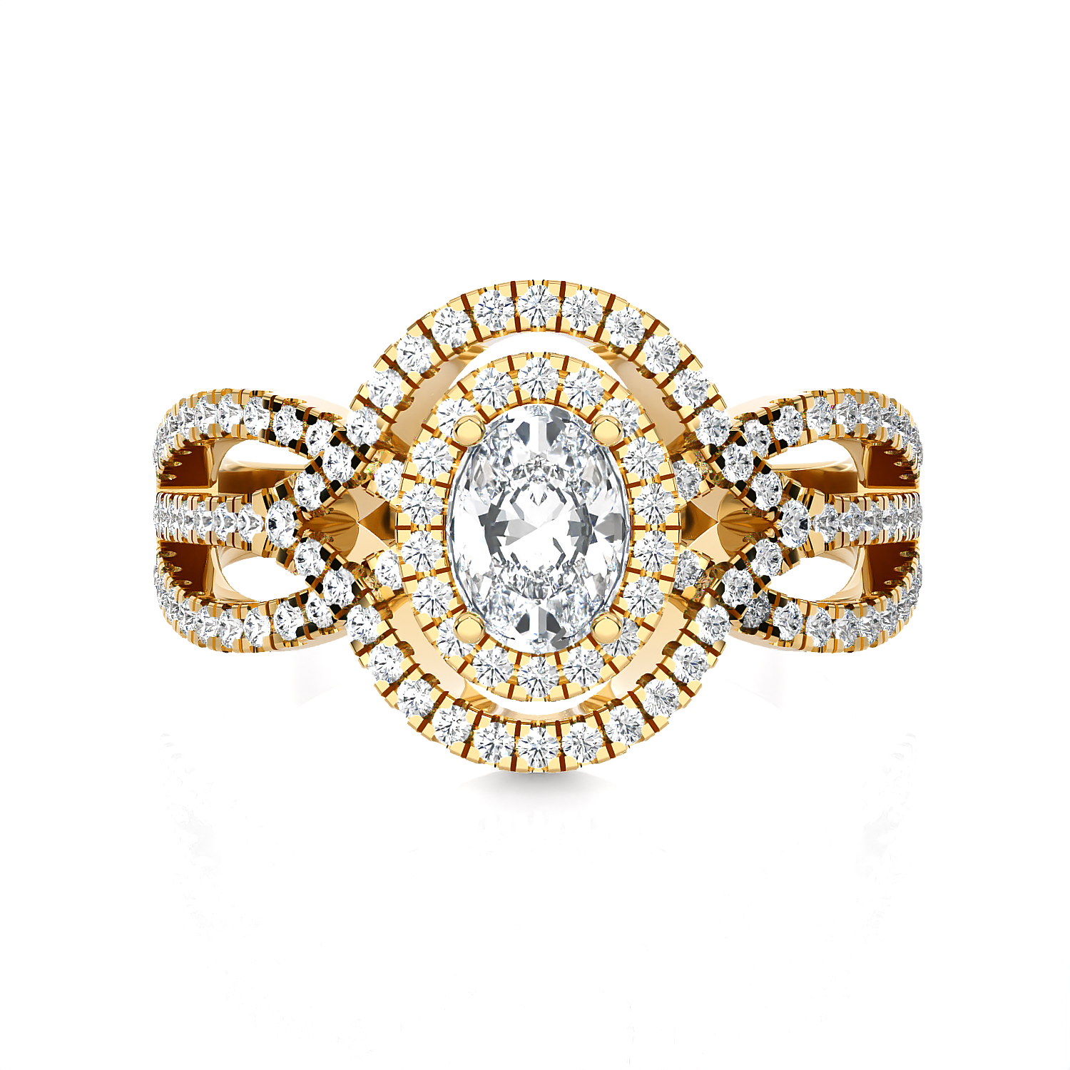 Oval Lab Grown Diamond Halo Engagement Ring