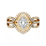 Oval Lab Grown Diamond Halo Engagement Ring