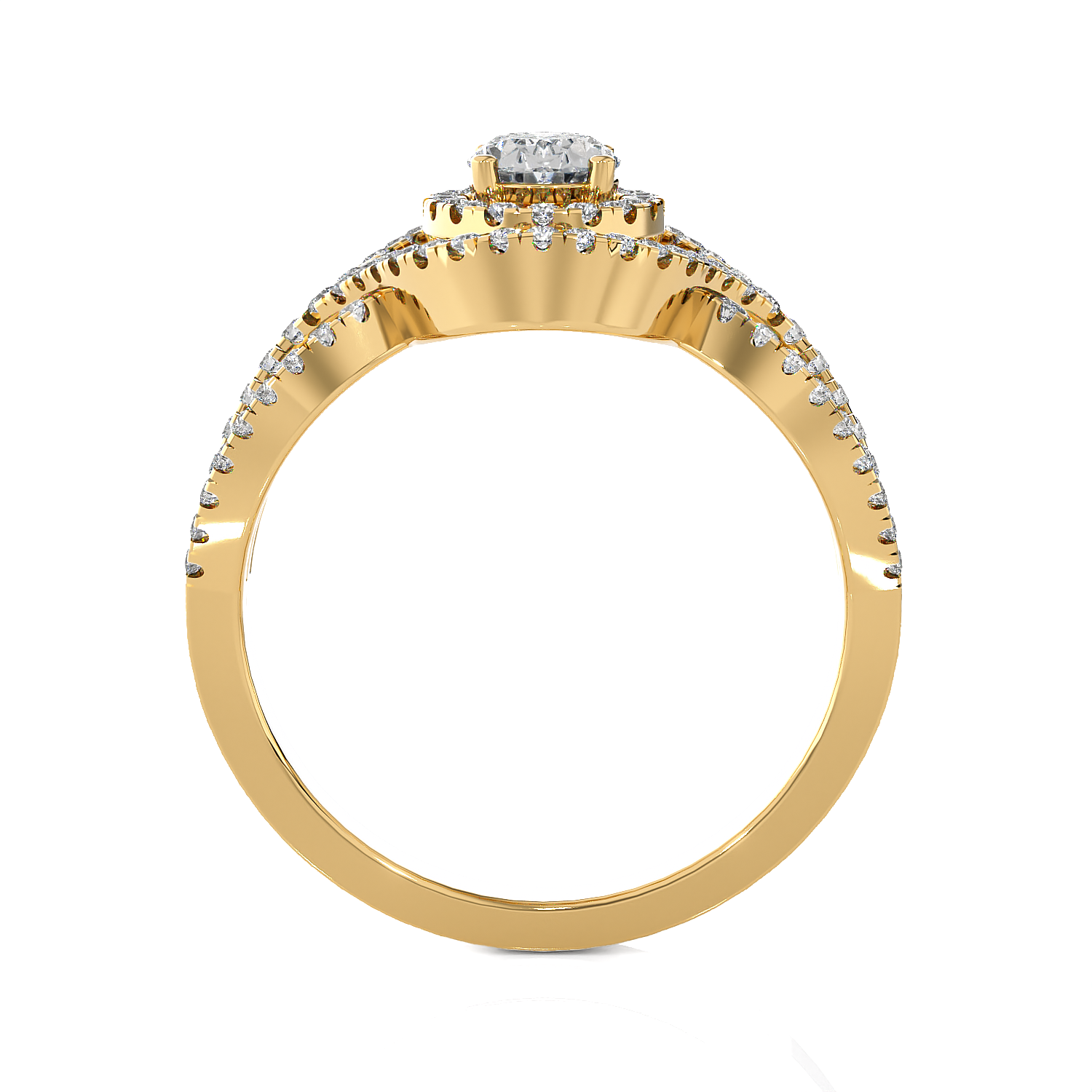 Oval Lab Grown Diamond Halo Engagement Ring