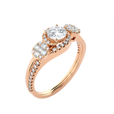 Round Three Stone Lab Grown Diamond Ring