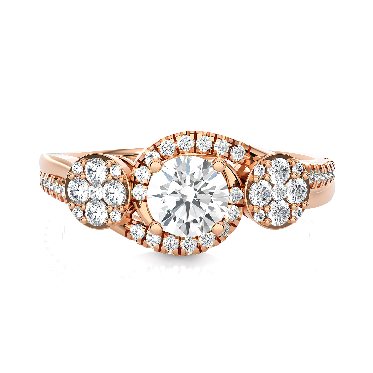 Round Three Stone Lab Grown Diamond Ring