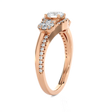 Round Three Stone Lab Grown Diamond Ring