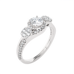 Round Three Stone Lab Grown Diamond Ring