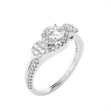 Round Three Stone Lab Grown Diamond Ring