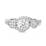 Round Three Stone Lab Grown Diamond Ring