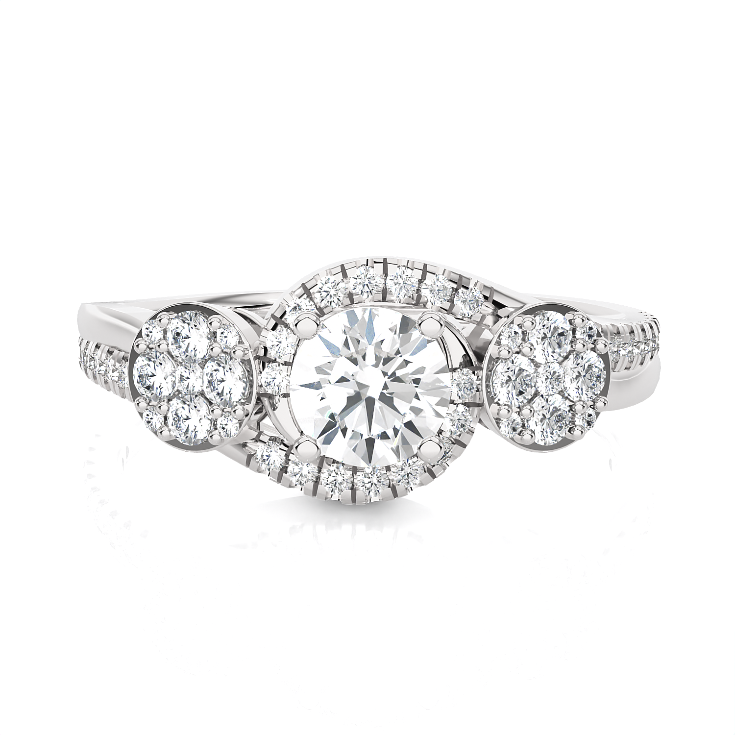 Round Three Stone Lab Grown Diamond Ring
