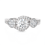Round Three Stone Lab Grown Diamond Ring